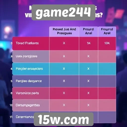 Comparativo entre game244 e concorrentes do setor